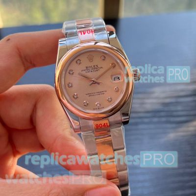 Copy Rolex Datejust 31 Salmon 2-Tone Rose Gold Oystersteel Watches